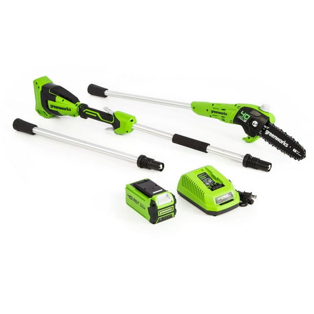 Greenworks 8Inch 40V Cordless Pole Saw, 2Ah Battery and Charger