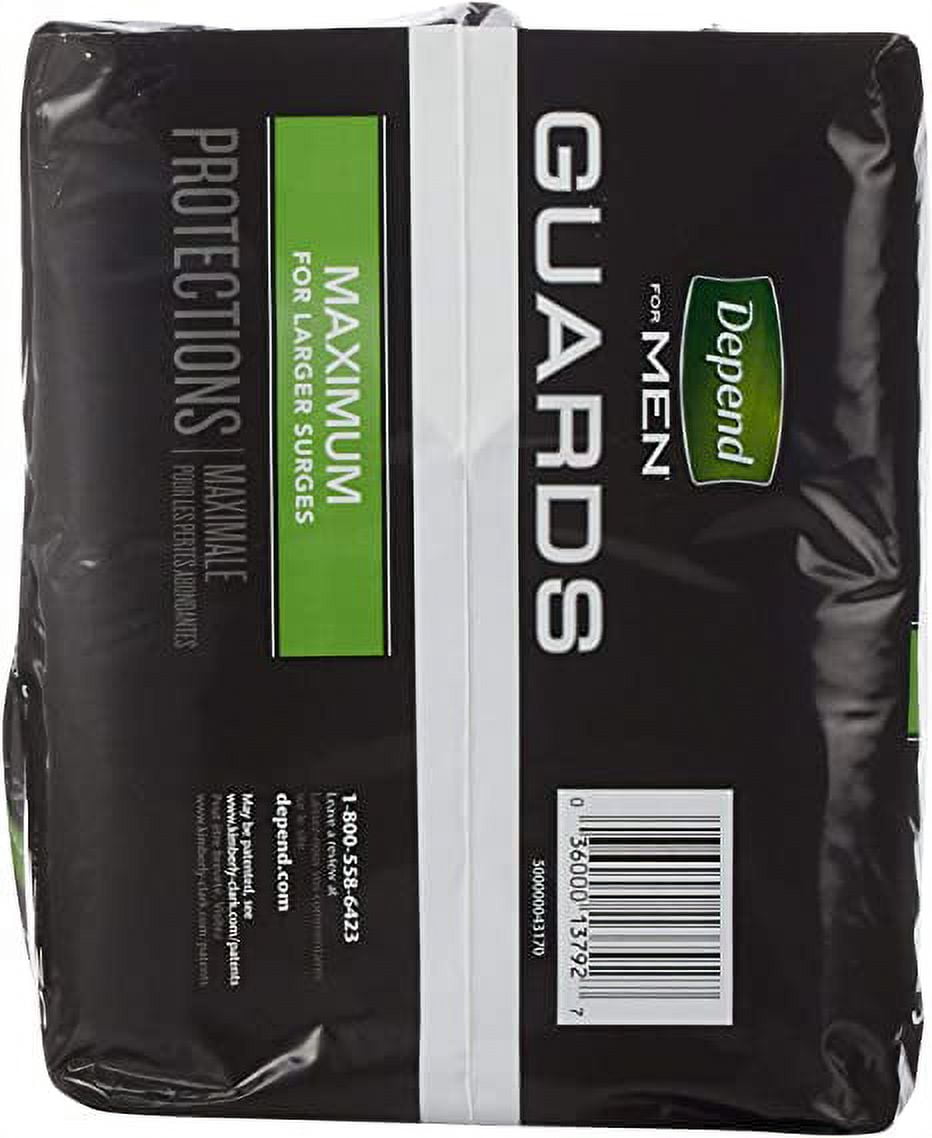 Depend For Men Incontinence Guards, Maximum Absorbency 52 ea