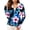 Dark Blue, variant on Womens Tropical Palm Tree Print Hooded Jacket Comfort Casual Sun Protection White Lined Long Sleeve Full Zip Outerwear Lightweight Loose Fit Sport Cardigan
