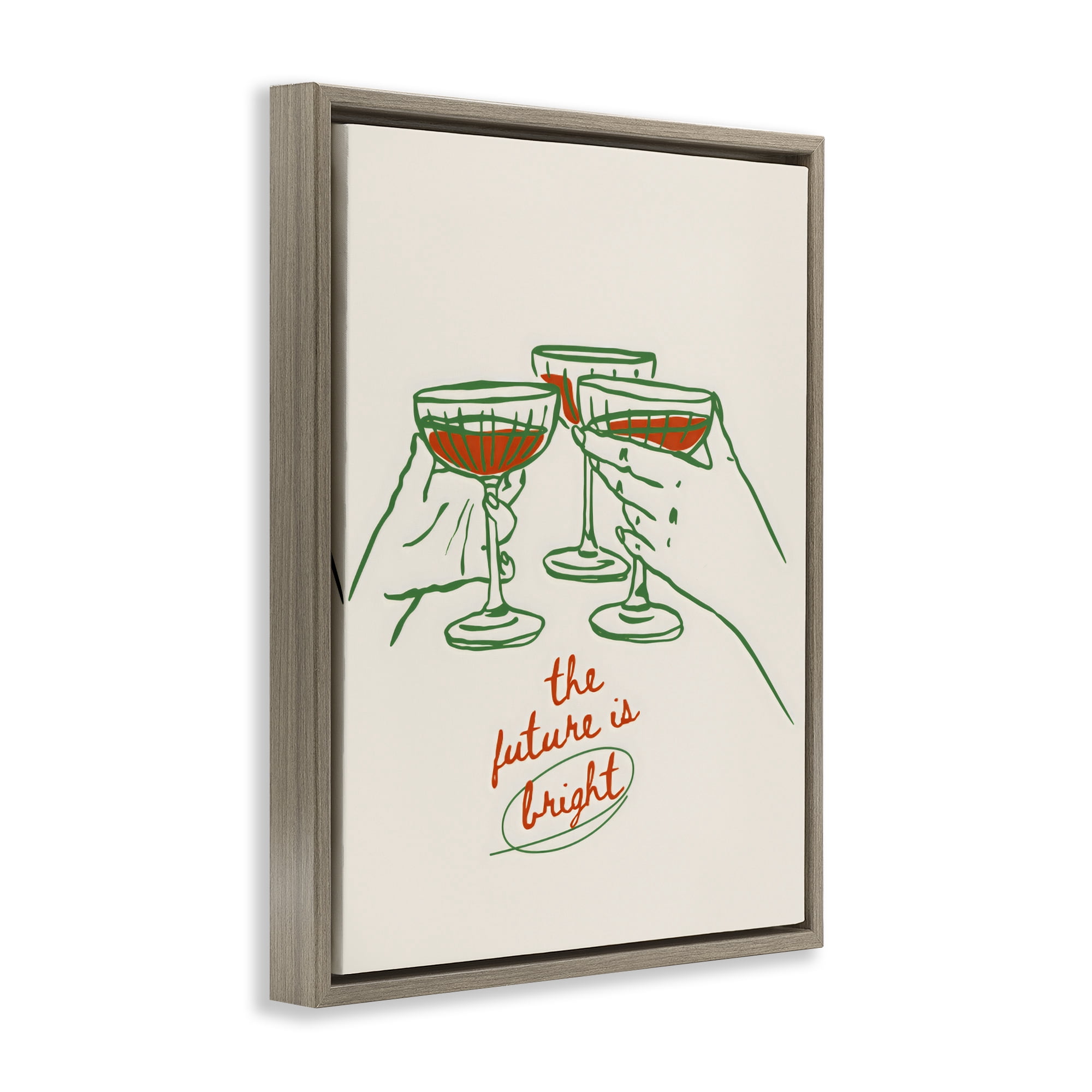 Stupell Industries The Future Is Bright Toast Brown Framed Floater Canvas Wall Art, design by The Prints Vibe