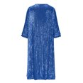 thumbnail image 5 of Hueook Womens Fall Jackets Women's Fashionable Mid To Long Five Quarter Sleeve Party Sequined Cardigan Jacket Blue S, 5 of 6