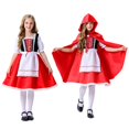 thumbnail image 2 of Little Red Riding Hood For Women Elegant Storybook Character Dress With Matching Cape Halloween Party Outfit, 2 of 7