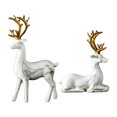 thumbnail image 1 of AMLESO 1 Sculptures en Résine, Décorations pour Statue de Cerf d'Élan à Partir d'Ornements, Option d'Inauguration 1-Blanc, 1 of 8