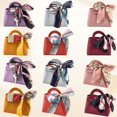 thumbnail image 6 of 12 Pack 6 Colors Small Party Favor Boxes Reusable PU Leather Gift Candy Wrapping Bags with Handle Ribbon Mini Handbags for Weddings Party Guest Gift Bridal Showers Birthday Mixed Color, 6 of 9