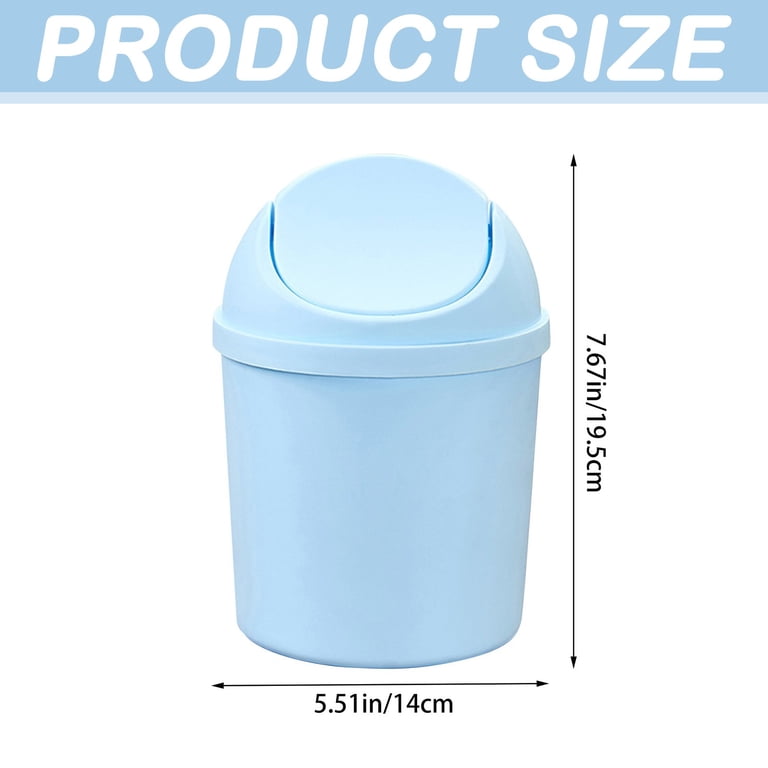 Computer W Waste Tiny Trash Can with Swing Lid, Plastic Desktop Waste Can, Mini Garbage ...