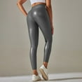 thumbnail image 5 of UJNDER Women's Leather Leggings High Waisted Stretch Pleather Pants Fashion Fit Grey XS, 5 of 6