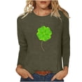 thumbnail image 1 of FAIWAD Hauts de la Saint-Patrick pour Femmes à Manches Longues, Col Rond, Imprimés, Décontractés, Tuniques Grande Taille, 1 of 4