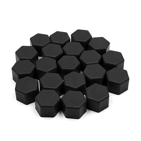 - 20 Pcs 19mm Black Silicone Car Wheel Hub Screw Cover Bolt Protector Nut Cap