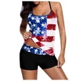 thumbnail image 1 of Plus Size American flag Crisscross Back Boyshort Two Piece Swimsuit, 1 of 6