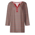 thumbnail image 4 of Lzobxe Womens Tops Printed Short 3/4 Sleeve Blouse Round Neck Casual,Sizes S-3XL, 4 of 5