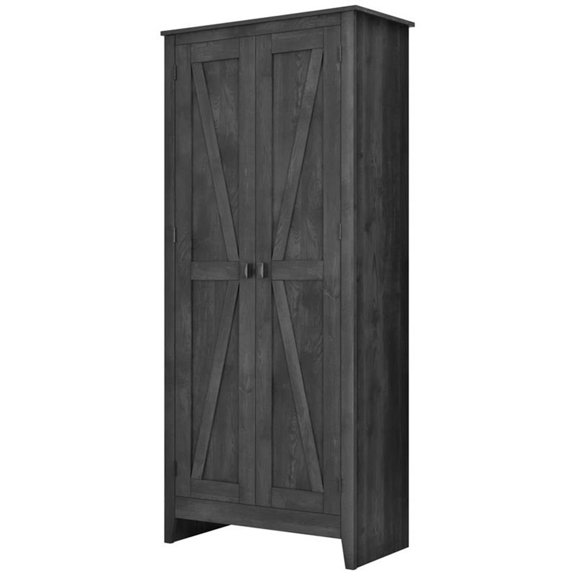 Pemberly Row Contemporary 31.5" Wide Storage Cabinet - Rustic Gray
