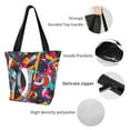 thumbnail image 4 of Salouo Abstract Jazz Instrumental for Shoppers Tote for Women Foldable Handbags with Big Capacity Casual One-Shoulder Shopping Bag Hobo Bags Fit for Office/Shopping/Park, 4 of 6