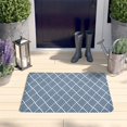 thumbnail image 2 of Blue Geometric Striped Pattern Flannel Non Slip Door Rugs,Washable Door Mats Indoor,Decorative Door Mats,Dirt-Resistant and Absorbent Doormat for Entrance,Bedroom,Kitchen,Bathroom,31.5x17in(80x43cm), 2 of 4