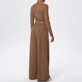 thumbnail image 4 of choiix Womens 3 Piece Athleisure Set with V Neck Wrap Top and Wide Leg Pants Versatile Lounge Tracksuit Matching Sweat Suit M, 4 of 4