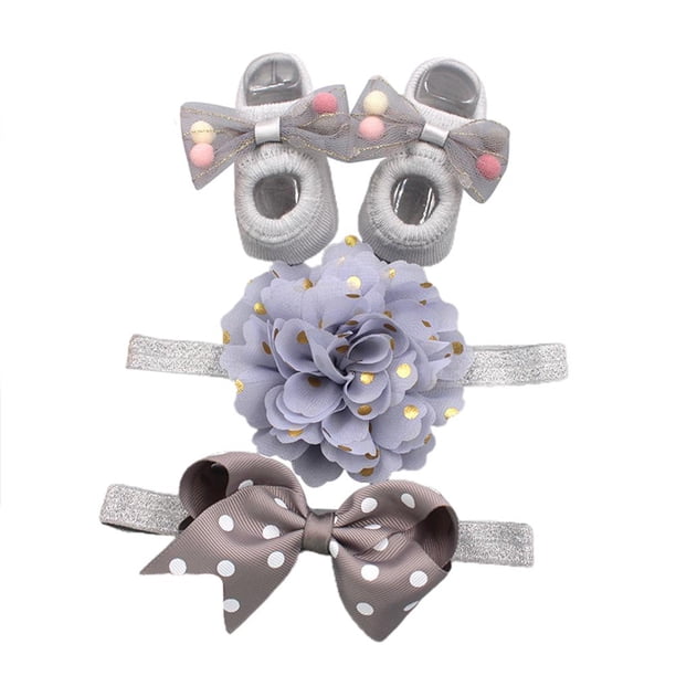 De Diadema De Flores De Encaje Para Niña Bebé + Conjunto De Zapatos, Lazos, Diadema De Malla Para Recién Nacido, Diademas, Accesorios Para El Cabello De Bebé Para El Día A Día 3 Uds Inevent AP006675-01