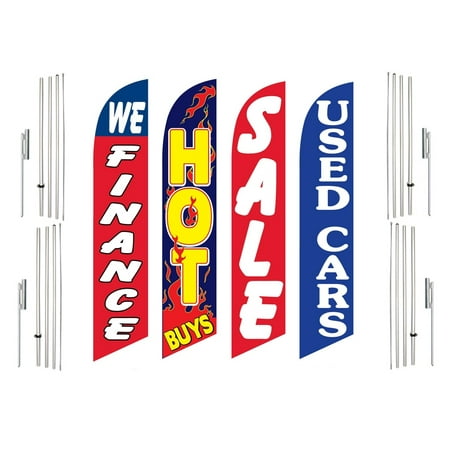 4 Swooper Flags With 4 Pole Kits We Finance Hot Buys Sale Used Cars