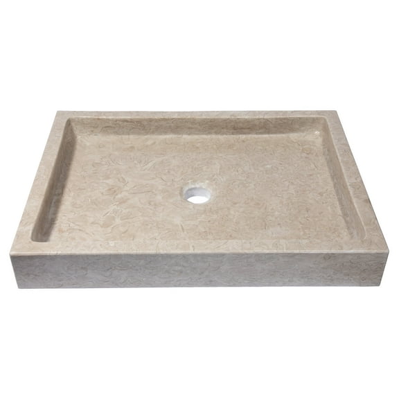Rectangular Vessel Sink - Polished Penny Grey Marble