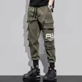 thumbnail image 2 of Pantalones para hombre, forro polar, color negro, pantalones cargo de invierno para hombre, ajustados, elásticos, informales, estilo Harajuku, de nailon, holgados, de alta calidad, 2 of 5