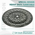 thumbnail image 3 of MEETWARM Outdoor 24" Lazy Susan Turntable for Table, All Weather Cast Aluminum Round Serving Plate Tabletop Rotating Tray with 1.7" Umbrella Hole, Silent & Smooth Spin, Dark Bronze, 3 of 8