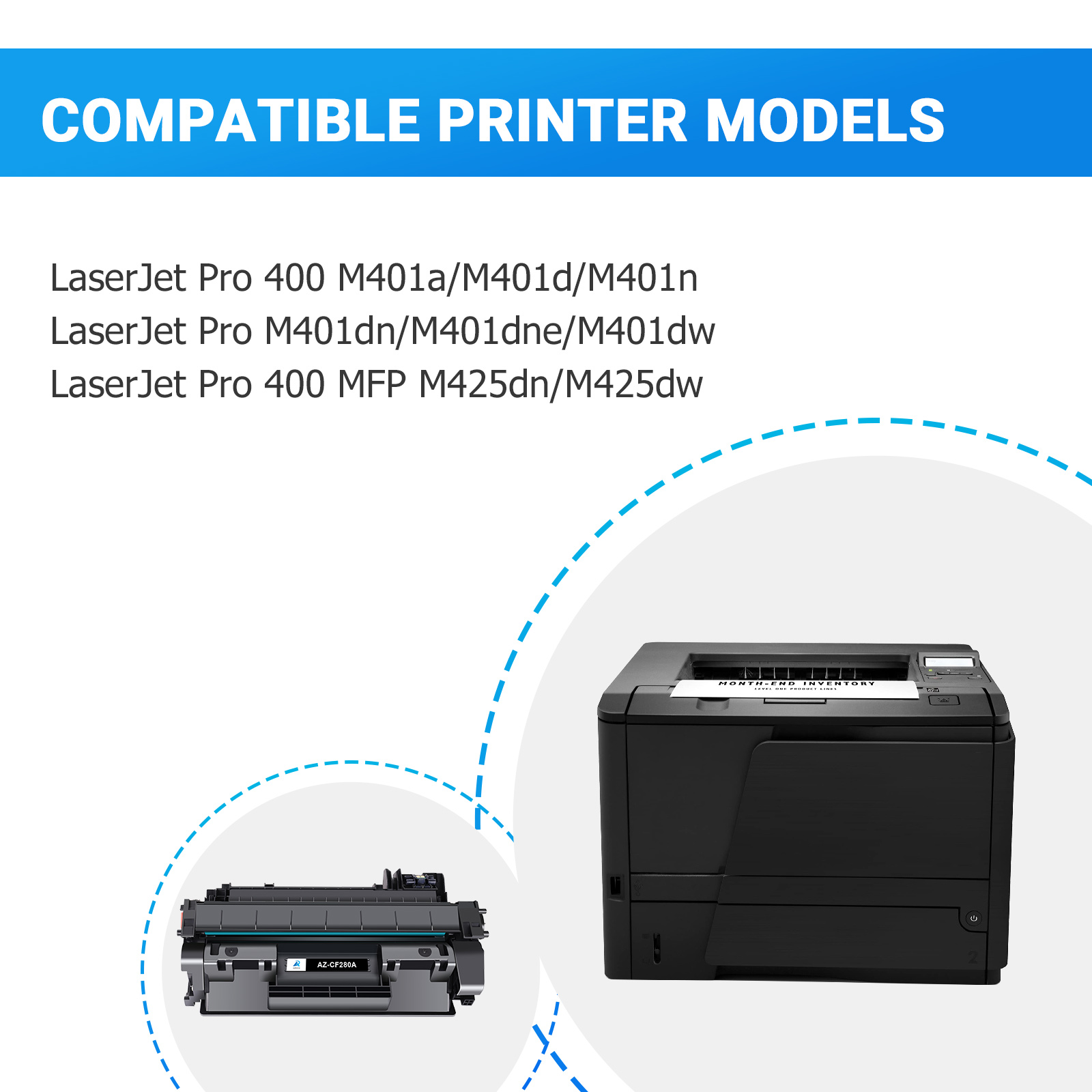 CF280A | Compatible 80A Black Toner Cartridge for HP 80A CF280A M401 ...