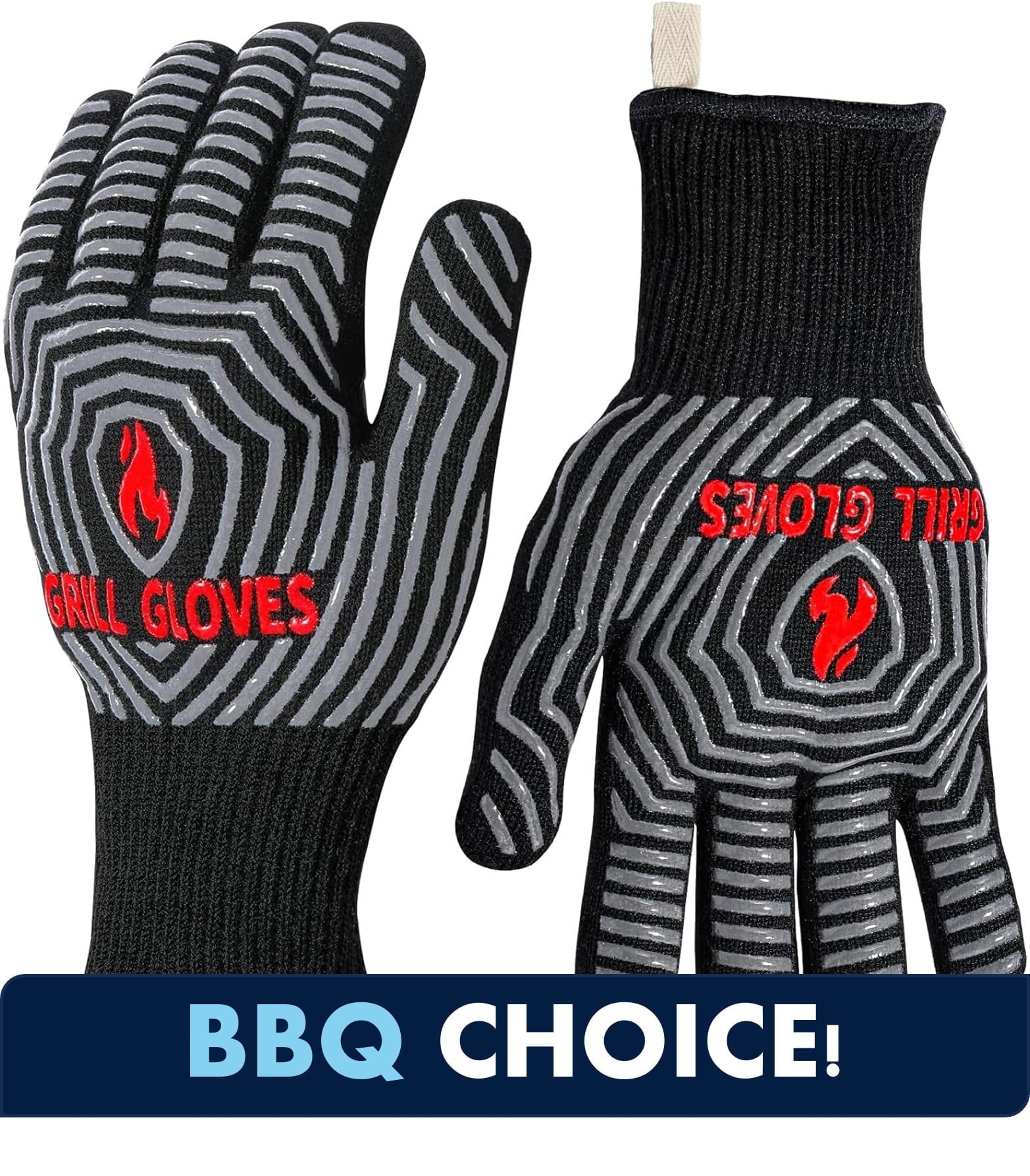 Expert Grill Silicone Dotted Heat Resistant BBQ Gloves Black Color One Size Walmart