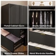 thumbnail image 3 of BOMETAO Wood Armoire Wardrobe Closet with 2 Drawers, 70" H x 20" D Freestanding Clothing Storage Cabinet with 2 Doors and Hanging Rod for Bedroom, Black, 3 of 7