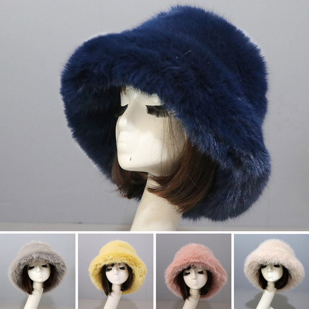 Chapeau Seau En Fausse Peluche Doux - Taille Unique Femme - Léger, Style Pêcheur - Hiver