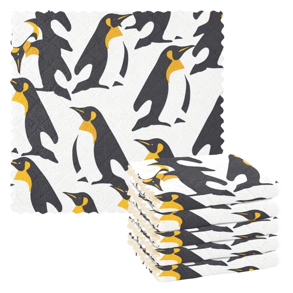 6 Pieces of Kitchen Towels 11x11Inch Kitchen Dish Cloths Kitchen Dish Towels Reuseable Cleaning Cloths Black Penguin