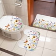 thumbnail image 5 of Country Sunflower Bathroom Rugs Set Daisy Butterfly Retro Farmhouse Botanical Non Slip Absorbent Soft Bath Mats 3 Piece Set with Bathroom Rug, U-Shaped Floor Mat, Toilet Seat Cover Large Size, 5 of 9