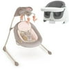 Ingenuity InLighten Cradling Swing, Piper with BONUS Ingenuity 2-in-1 Booster Seat, Slate