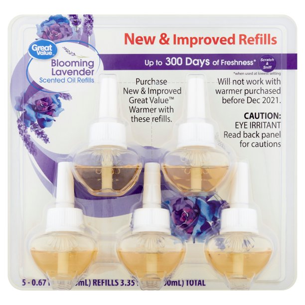 Great Value Scented Oil Refills, Blooming Lavender 5 Count