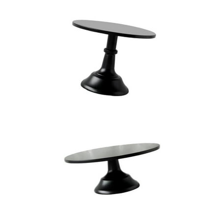 

2pcs 10/12inch Cake Stand Metal Dessert Cupcake Tray For Party Banquet Black