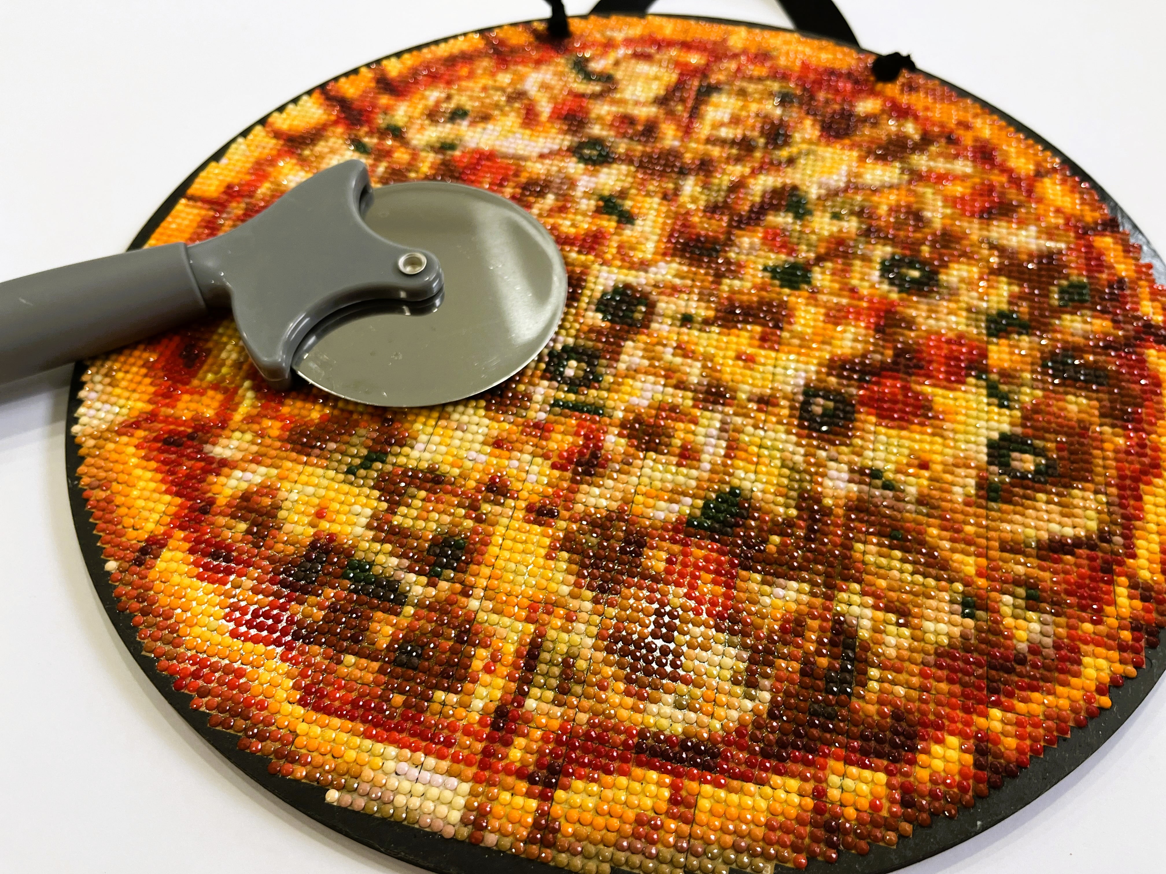 Diamond Painting Art Kit, Pizza Wood Sign