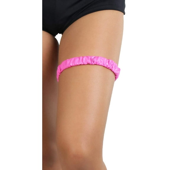 ToBeInStyle Women's Metallic Garter Lame Garter Leg Wraps Rave Wear - Hot Pink