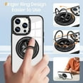 thumbnail image 5 of Phone Case for Apple iPhone 15 (6.1") Clear Transparent Back Hybrid with Rotate Ring Stand & MagSafe Compatible Shockproof Slim TPU PC Cover [Black], 5 of 8