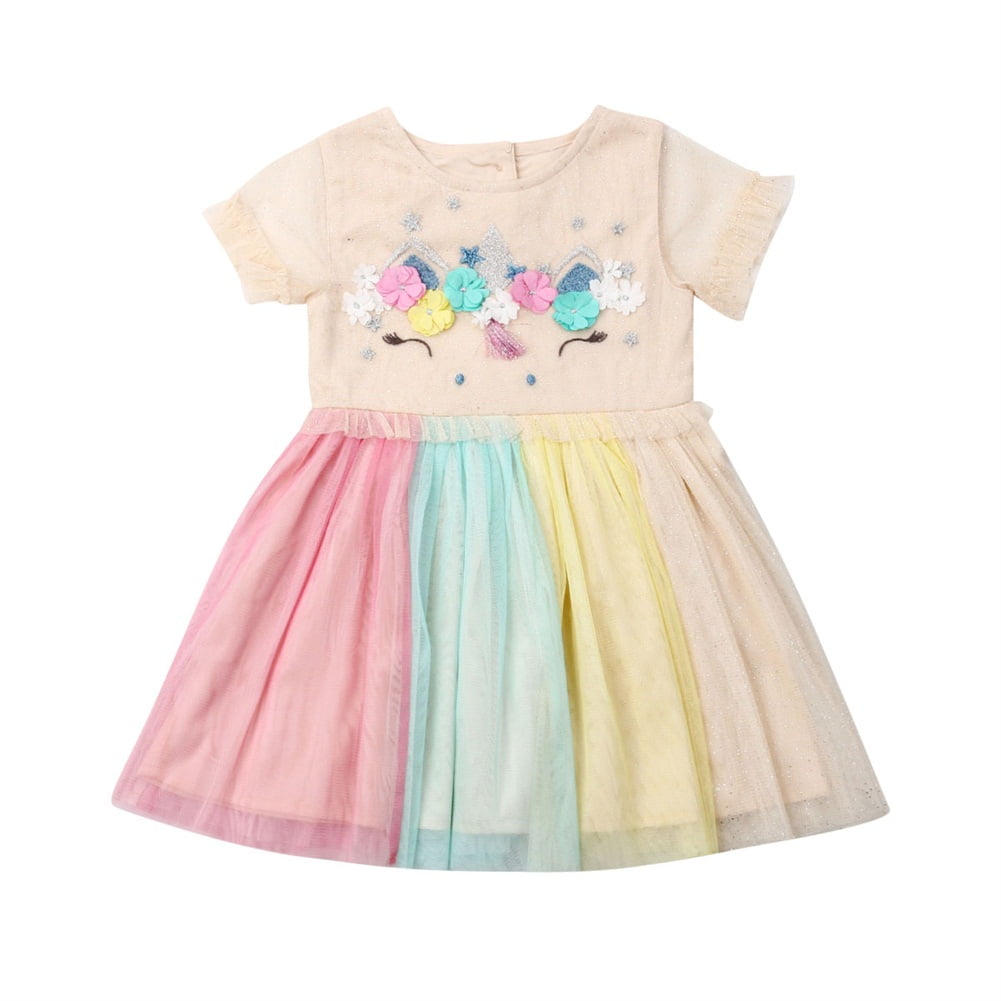 flower girl rainbow dress