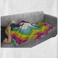 thumbnail image 6 of 70s Party Soft Flannel Fleece Blanket, Vibrant Colorful Flowers with Dancing Woman Silhouette on Retro Design Backdrop, Cozy Plush for Indoor and Outdoor Use, 50" x 60", Multicolor, by Ambesonne, 6 of 6