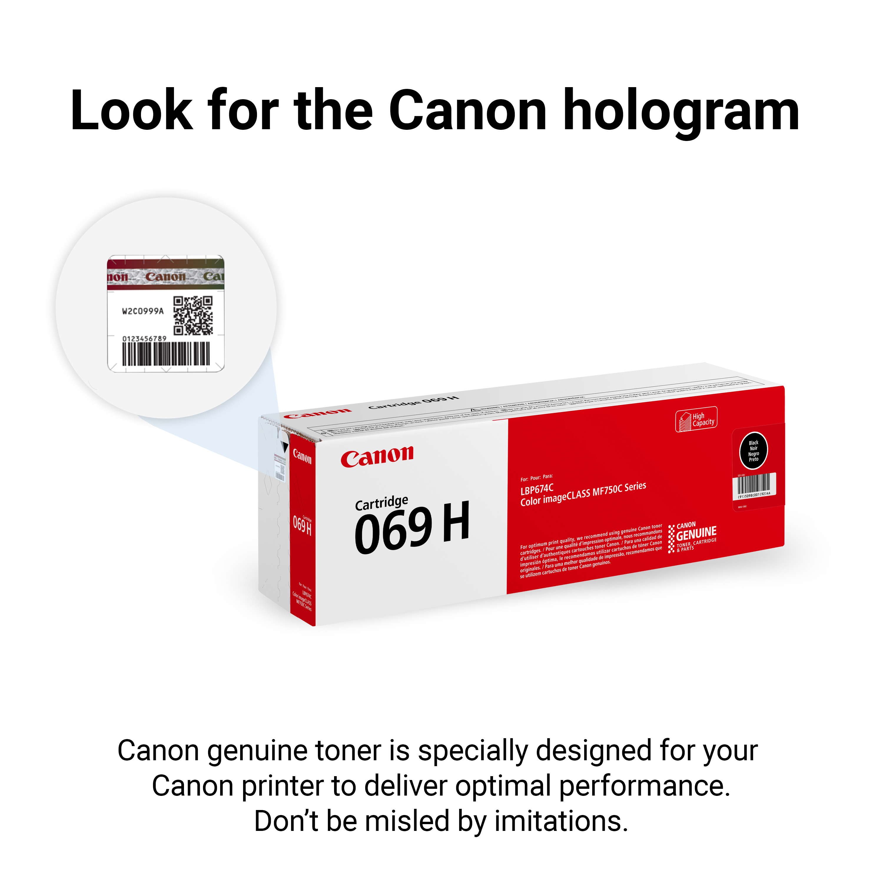 Canon High Capacity Black Toner Cartridge 069 H for Laser Printers