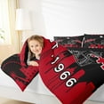 thumbnail image 4 of Manfei American Rugby Games Silhouette Bedding Twin Comforter Set,Atlant Down Comforter,Black Rugby Helmet Bedding Sets Twin with Comforter For Boys,Lightweight Room Decoration Reversible,2 Pieces, 4 of 8