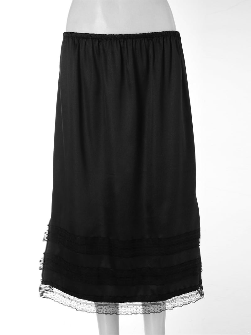 CHICTRY Womens Lace Underskirt Petticoat Under Dress Half Slip Lace Trim Long  Skirt Black M - Walmart.com