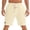 Beige, variant on Men's Summer Boho Linen Blend Beach Shorts, Elastic Drawstring Waist, Breathable Casual Shorts with Side Pockets Khaki M