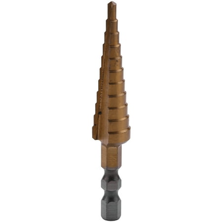 

1/4 inch Hex HSS High Speed Steel Titanium Coated Step Drill Bit 3-13mm