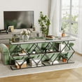 thumbnail image 2 of Kojooin 3-Tier Entryway Console Table, Industrial Sofa Table with Open Storage Shelves and X-Frame for Hallway or Foyer, 2 of 8