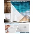 thumbnail image 3 of No Hook Shower Curtain with Snap in Liner,Summer Ocean Gradient Waves Waterproof Bath Curtain Double Layers with See Through Top Window,Coastal Beach Watercolor Hotel Shower Curtains 72x72in, 3 of 9