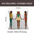 thumbnail image 2 of LALILO Throw Pillow Covers Girls Summer Clothes Body African Cushion Cover 18" x 18", 2 Pack, 2 of 6