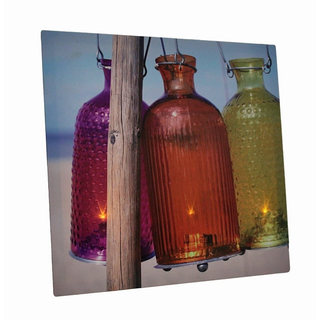 Lanternes de Plage 15 X 15 LED Éclairées Murales en Toile