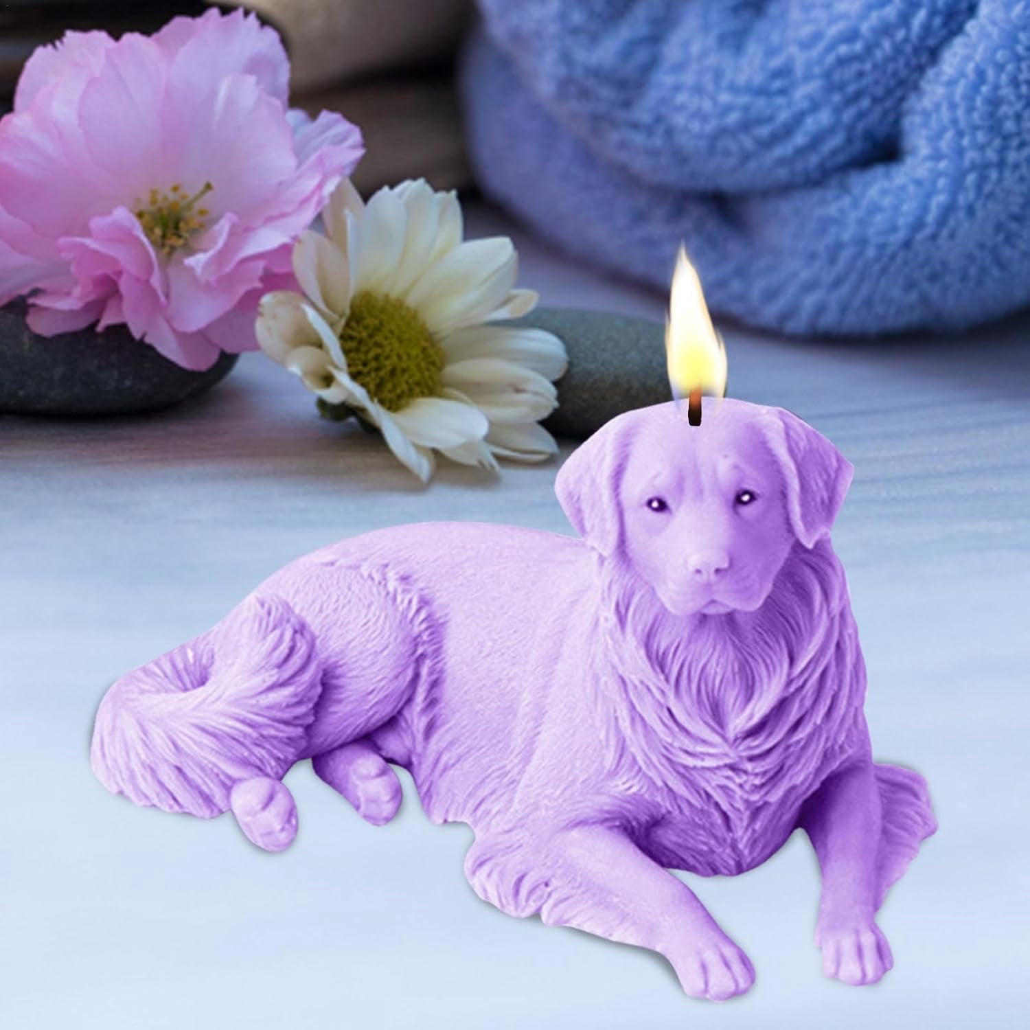Silicone Candle Moulds, Dog Animal Candle Silicone Mold, Handmade Candle Making Mould, Reusable Silicone Mould for Aromatherapy Candle Epoxy Resin Fondant Cake Chocolate Candy Soap Craft