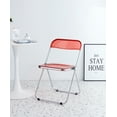 thumbnail image 2 of DeeHome RED RUBY Clear Transparent Folding Chair Chair Pc Plastic Living Room Seat ZDY-hong-4, 2 of 9