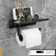 thumbnail image 1 of 1 soporte para papel higiénico, soporte de pared de aluminio (perforado/no perforado), portarrollos con estantes espaciosos, soporte para papel higiénico montado en la pared, 1 of 5