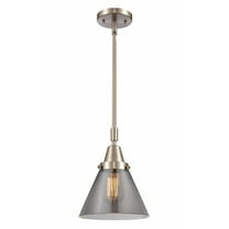 447-1S-SN-G43-Innovations Lighting-Cone - 1 Light Stem Hung Mini Pendant In Industrial Style-11.13 Inches Tall and 8 Inches Wide-Brushed Satin Nickel
